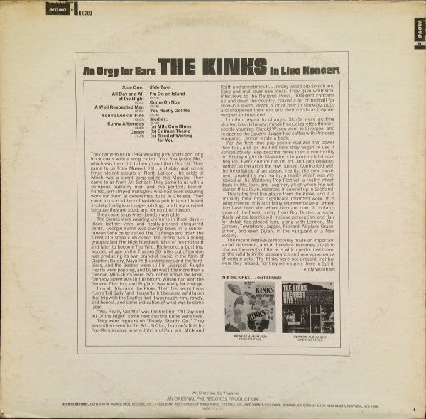 The Kinks : The "Live" Kinks (LP, Mono)
