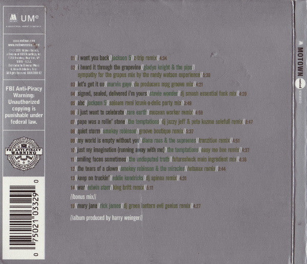 Various : Motown Remixed (CD, Comp, Tri)