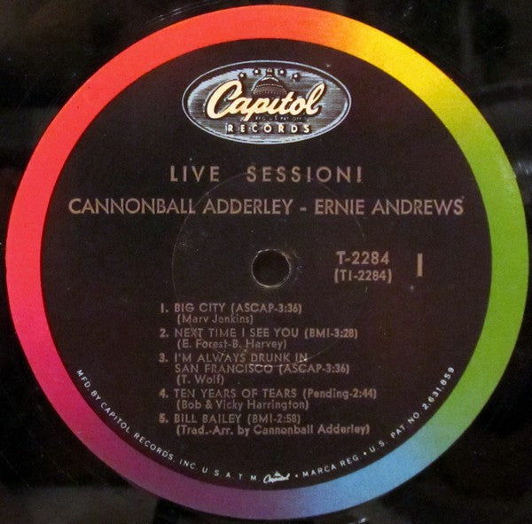Cannonball Adderley / Ernie Andrews : Live Session!  Cannonball Adderley With The New Exciting Voice Of Ernie Andrews! (LP, Album, Mono)