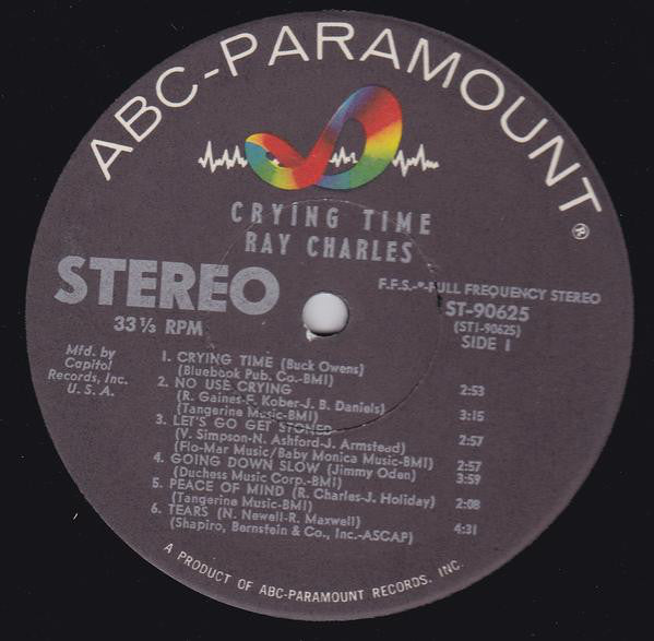 Ray Charles : Crying Time (LP, Album, Club, Cap)