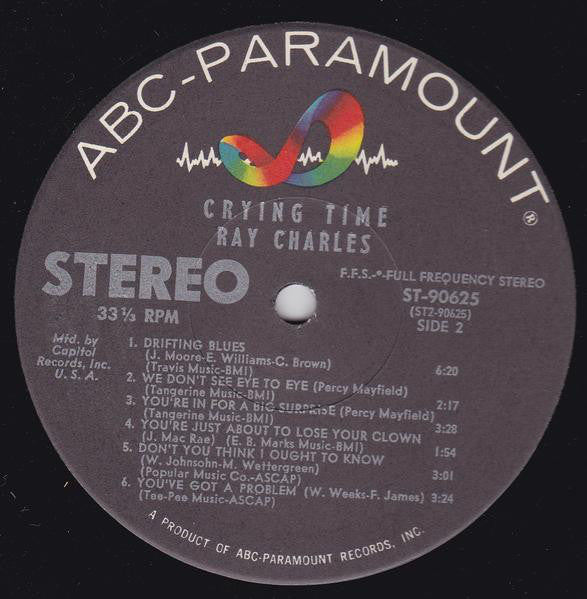 Ray Charles : Crying Time (LP, Album, Club, Cap)