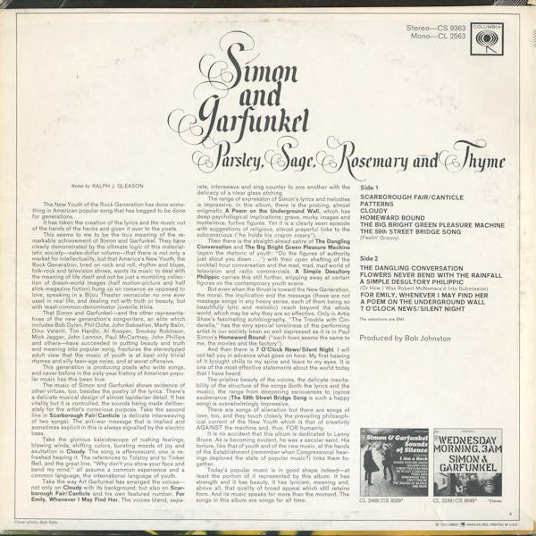 Simon & Garfunkel : Parsley, Sage, Rosemary And Thyme (LP, Album, RP)