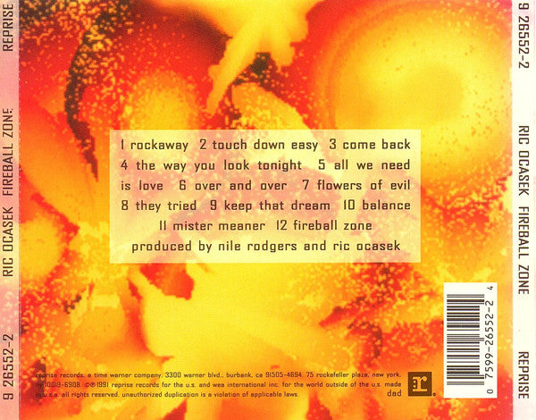 Ric Ocasek : Fireball Zone (CD, Album)