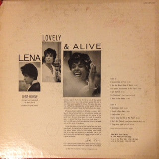 Lena Horne : Lovely And Alive (LP, Mono)