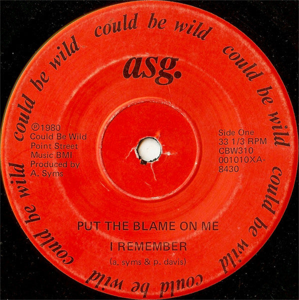 Alyn Syms Group : Put The Blame On Me (7")