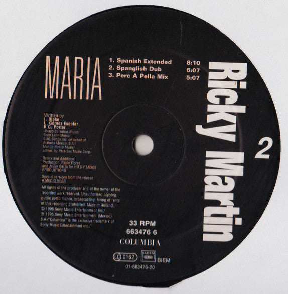 Ricky Martin : Maria (Remixes) (12")
