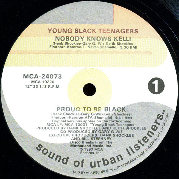 Young Black Teenagers : Nobody Knows Kelli / Proud To Be Black (12", Single)