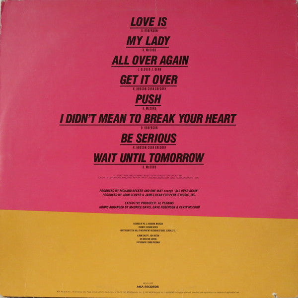 One Way : Love Is... One Way (LP, Album, Pic)