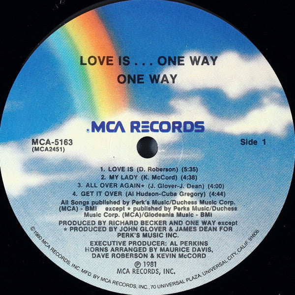 One Way : Love Is... One Way (LP, Album, Pic)