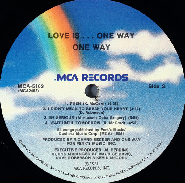 One Way : Love Is... One Way (LP, Album, Pic)