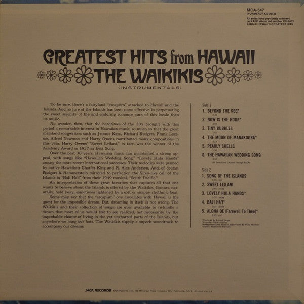 The Waikiki's : Greatest Hits From Hawaii (Instrumentals) (LP)
