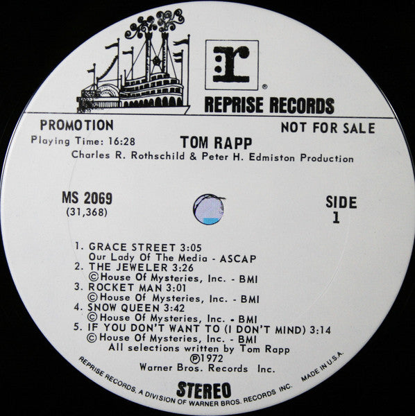 Tom Rapp : Familiar Songs (LP, Album, Promo)