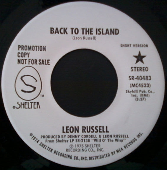 Leon Russell : Back To The Island (7", Promo)