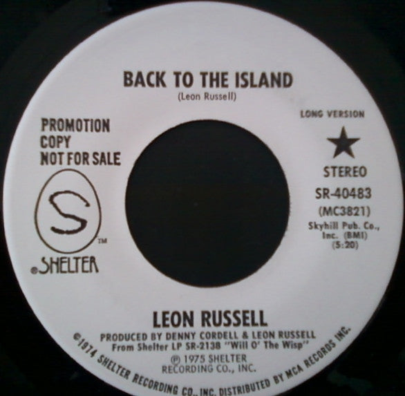 Leon Russell : Back To The Island (7", Promo)