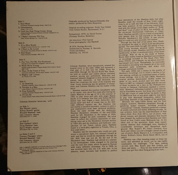 Coleman Hawkins : The Real Thing (2xLP, Comp, Gat)