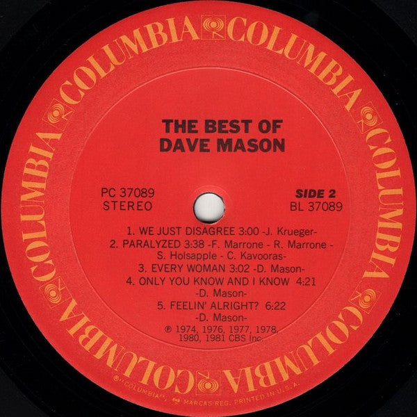 Dave Mason : The Best Of Dave Mason (LP, Comp)