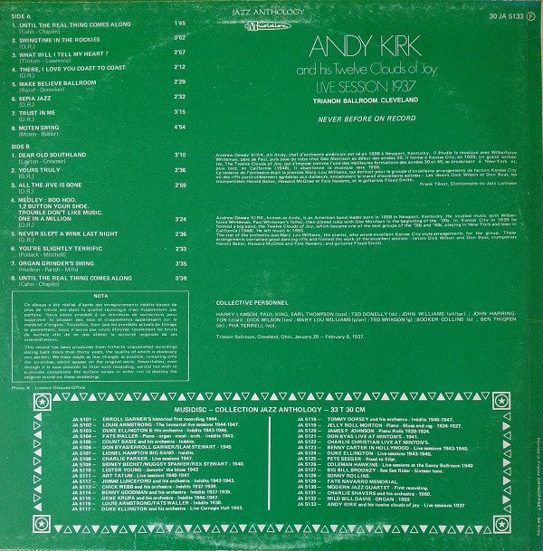Andy Kirk And His Clouds Of Joy : Live Session 1937 - Trianon Ballroom, Cleveland (LP)