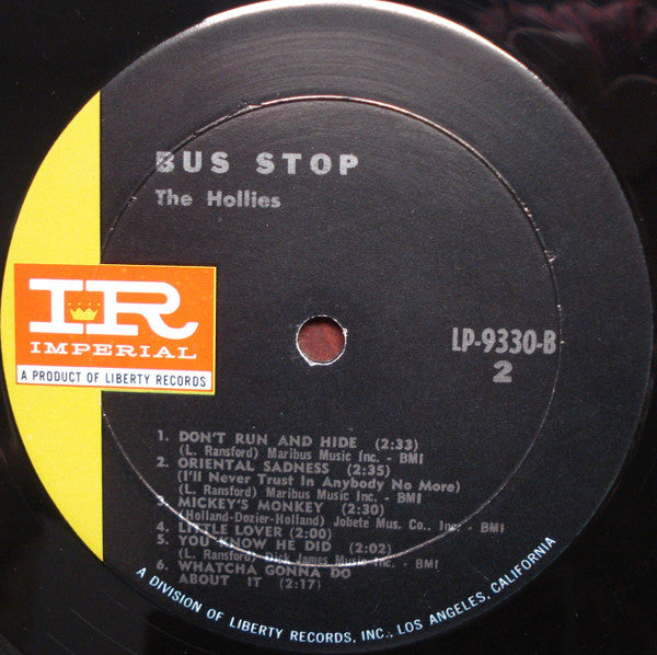 The Hollies : Bus Stop (LP, Album, Mono, RP, Res)