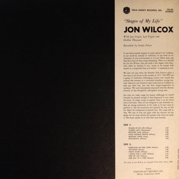 Jon Wilcox : Stages Of My Life (LP, Album)