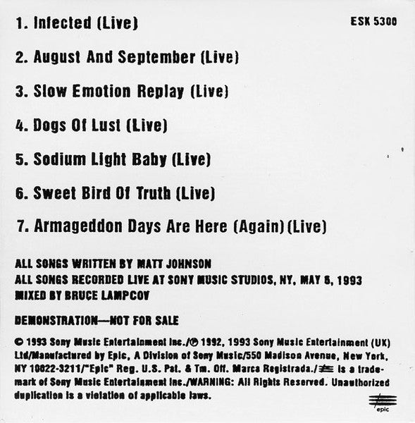 The The : Live In New York - (Yeah, It's A Bootleg) (CD, Promo)