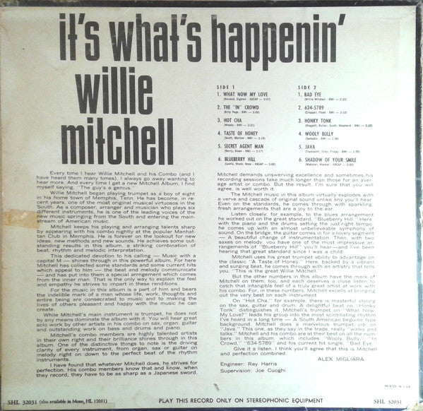 Willie Mitchell : It's What's Happenin' (LP, Album)