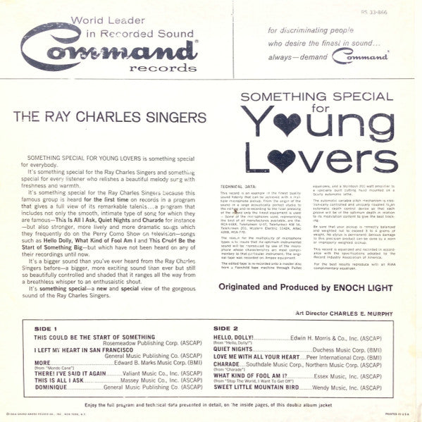 The Ray Charles Singers : Something Special For Young Lovers (LP, Album, Mono, Gat)