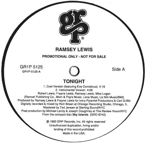 Ramsey Lewis : Tonight (12", Promo)