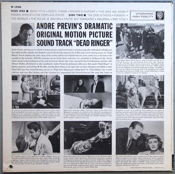 André Previn : Dead Ringer (Original Motion Picture Sound Track) (LP, Mono, Ter)