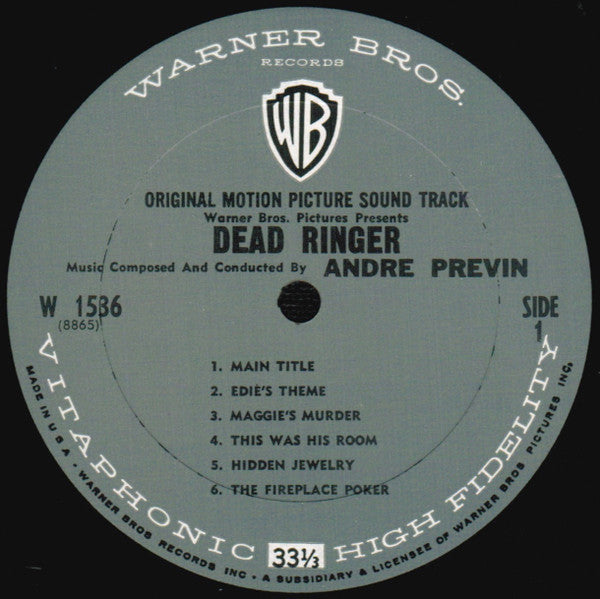 André Previn : Dead Ringer (Original Motion Picture Sound Track) (LP, Mono, Ter)