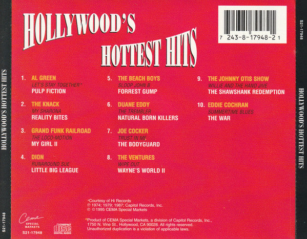 Various : Hollywood's Hottest Hits (CD, Comp)