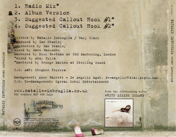 Natalie Imbruglia : Wrong Impression (CD, Single, Promo)