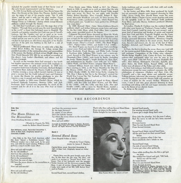 Various : Follies, Scandals & Other Diversions - From Ziegfield To The Shuberts (LP, Comp)