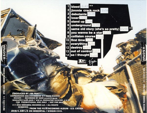 U.S. Crush : U.S. Crush (CD, Advance, Album, Promo)
