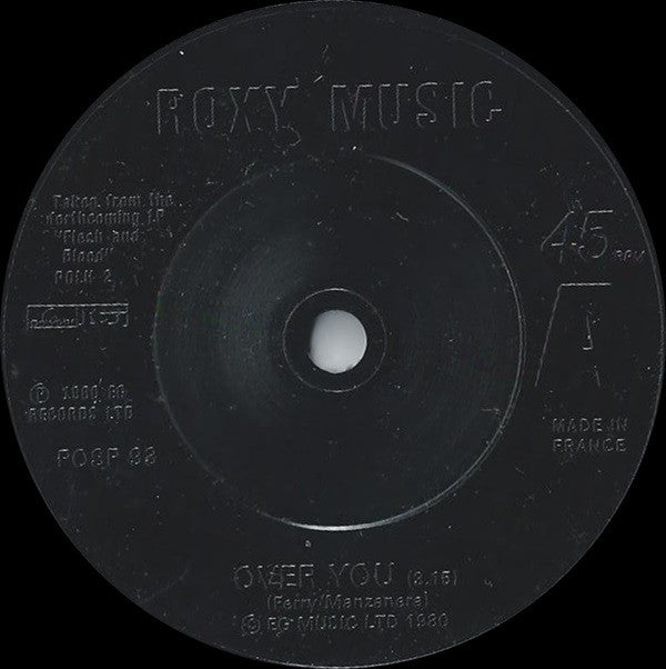 Roxy Music : Over You (7", Single, Bla)