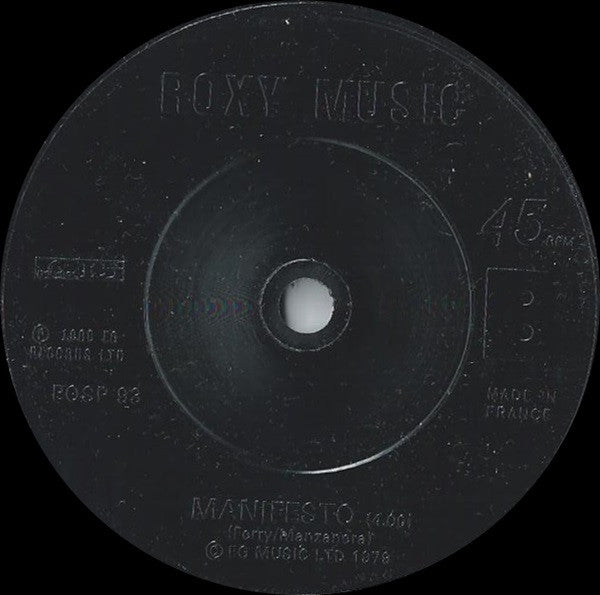 Roxy Music : Over You (7", Single, Bla)