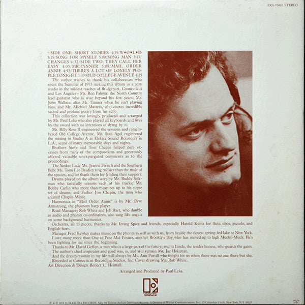 Harry Chapin : Short Stories (LP, Album, Promo, Gat)