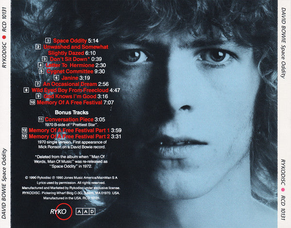 David Bowie : Space Oddity (CD, Album, RE, RM, PDO)
