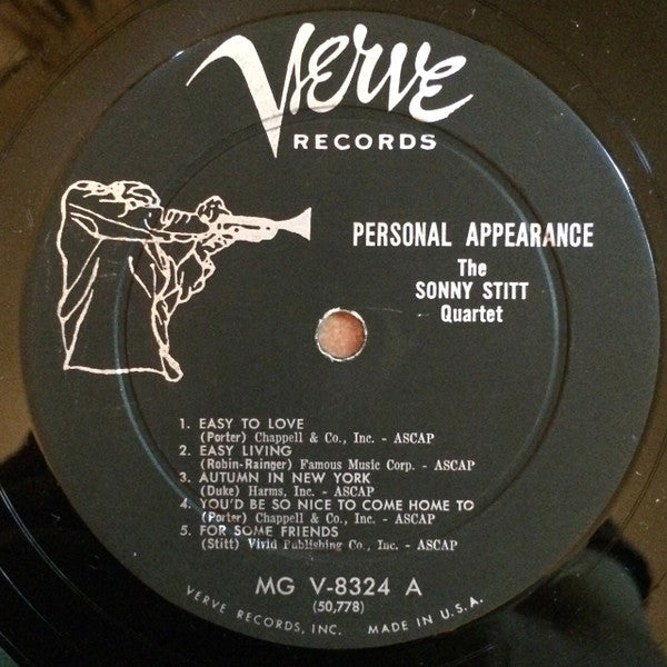 The Sonny Stitt Quartet* : Personal Appearance (LP, Album, Mono)