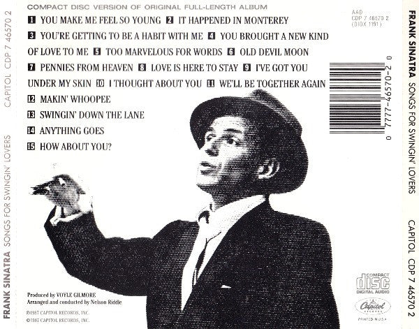 Frank Sinatra : Songs For Swingin' Lovers! (CD, Album, RE, RM)