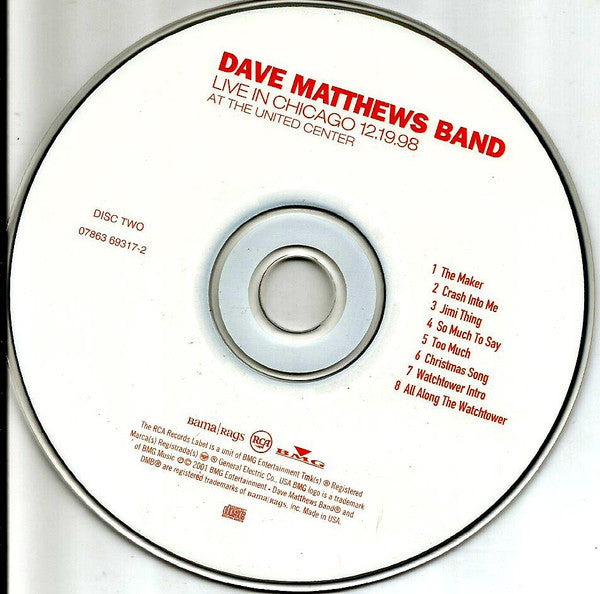 Dave Matthews Band : Live In Chicago At The United Center 12.19.98 (2xCD, Album)