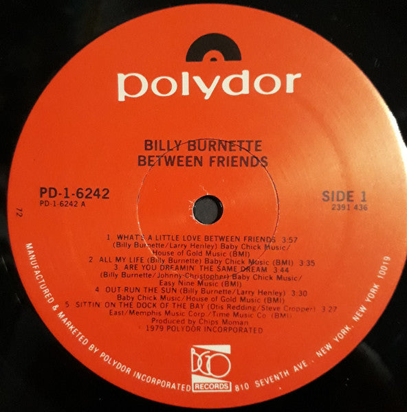 Billy Burnette : Between Friends (LP, Album)