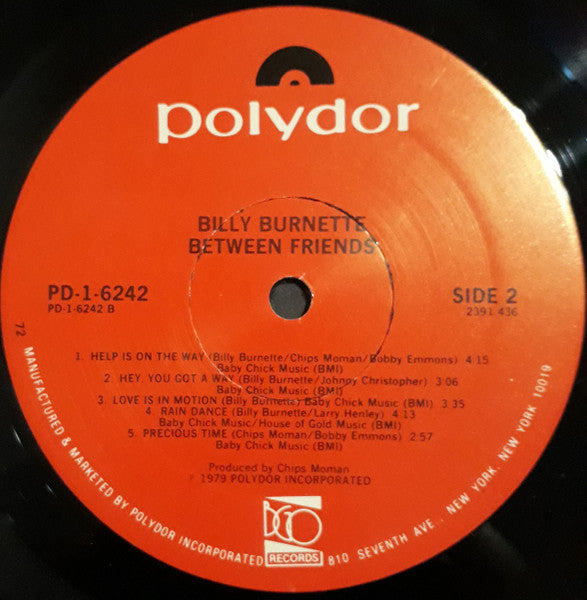 Billy Burnette : Between Friends (LP, Album)