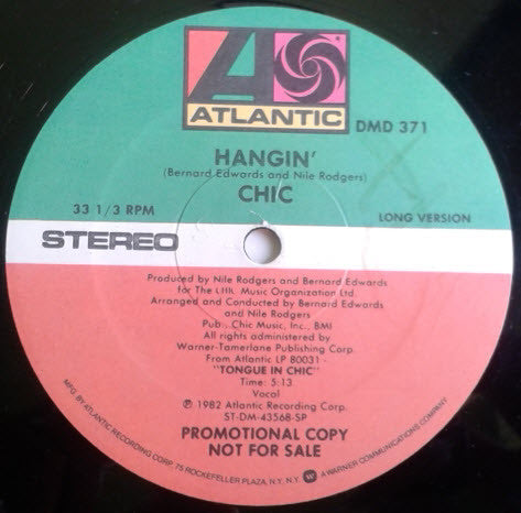Chic : Hangin' (12", Promo)