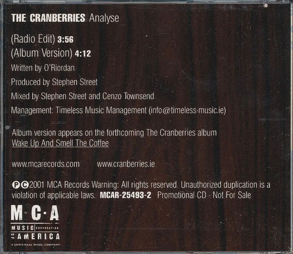 The Cranberries : Analyse (CD, Single, Promo)