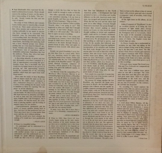 Stan Getz / Joao Gilberto* Featuring Antonio Carlos Jobim : Getz / Gilberto (LP, Album, Mono, Gat)