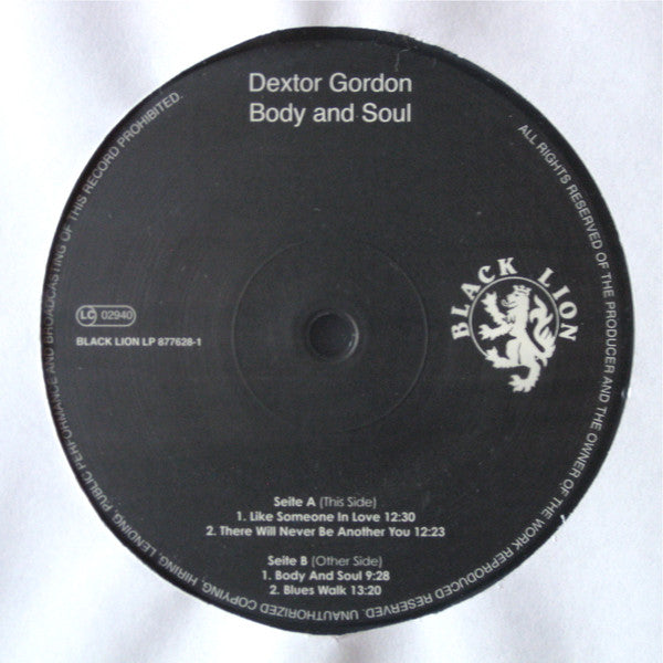Dexter Gordon : Body And Soul (LP, RE,)