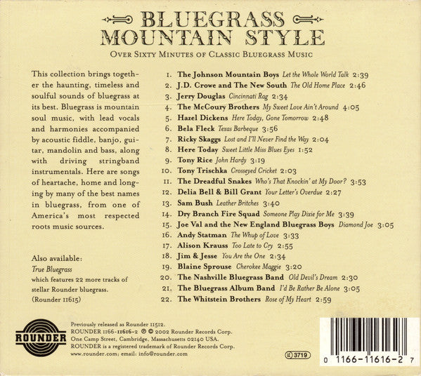 Various : Bluegrass Mountain Style (CD, Comp, RE)
