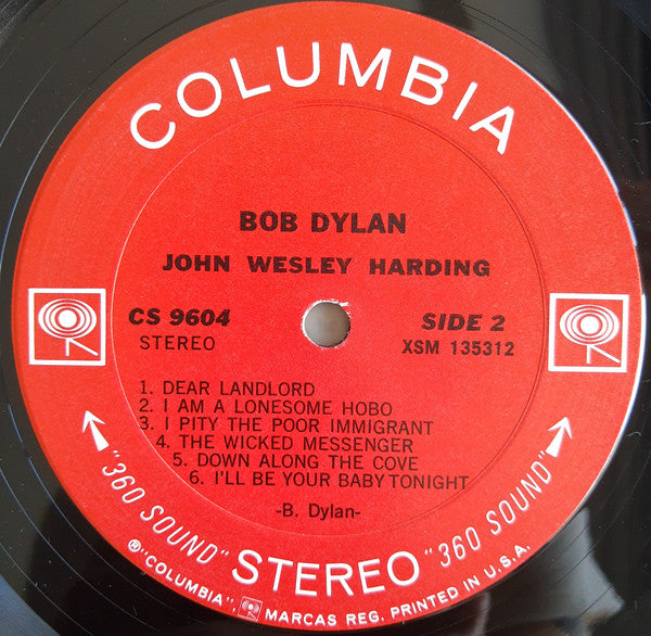 Bob Dylan : John Wesley Harding (LP, Album, Ter)