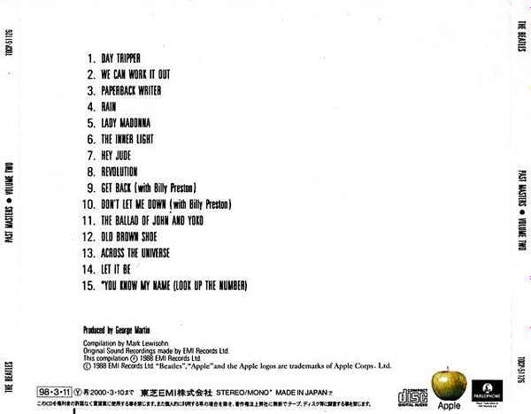 The Beatles : Past Masters • Volume Two (CD, Comp, Mono, RE, RM)