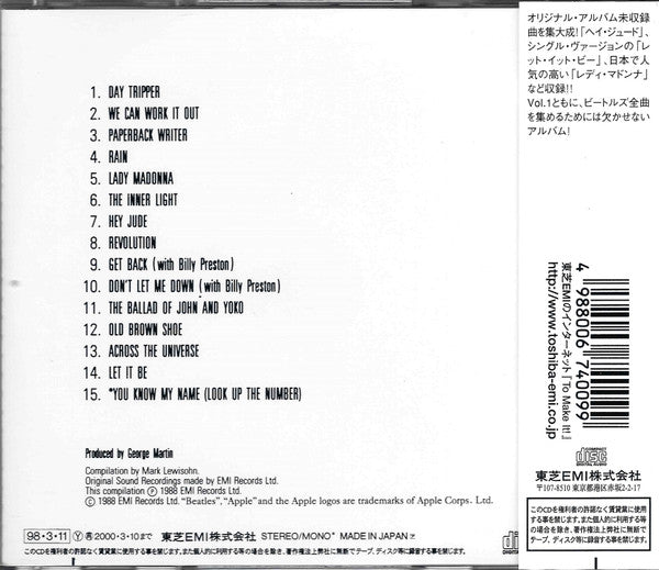 The Beatles : Past Masters • Volume Two (CD, Comp, Mono, RE, RM)